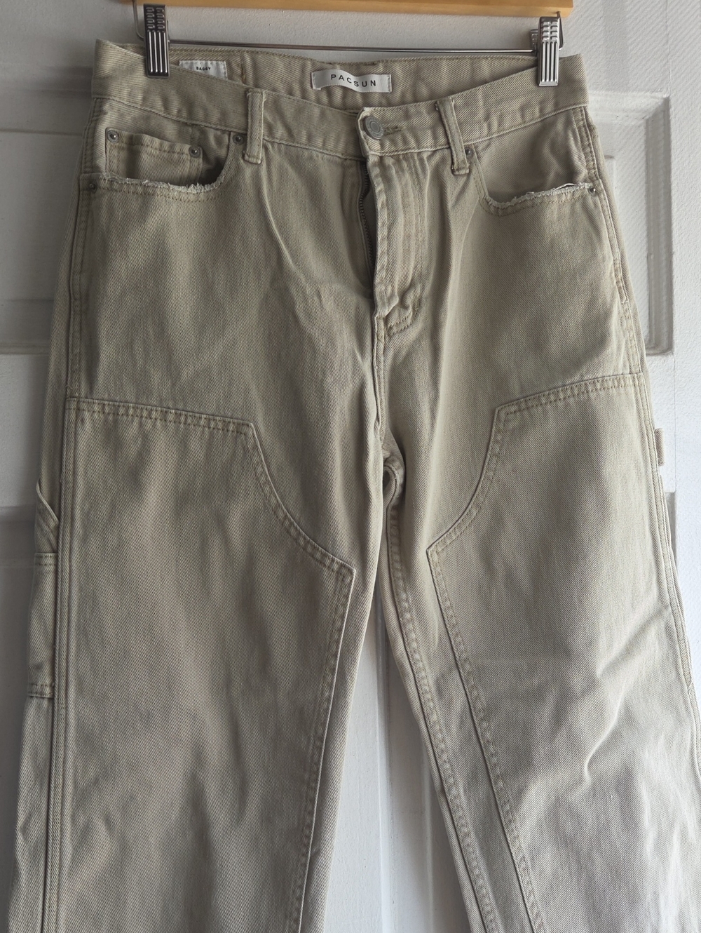 PacSun Men's Light Beige Cargo/Carpenter Pants